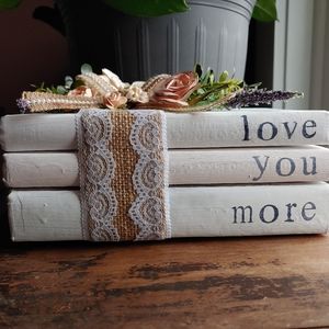 Handcrafted / Farmhouse Style Stacked Book Set